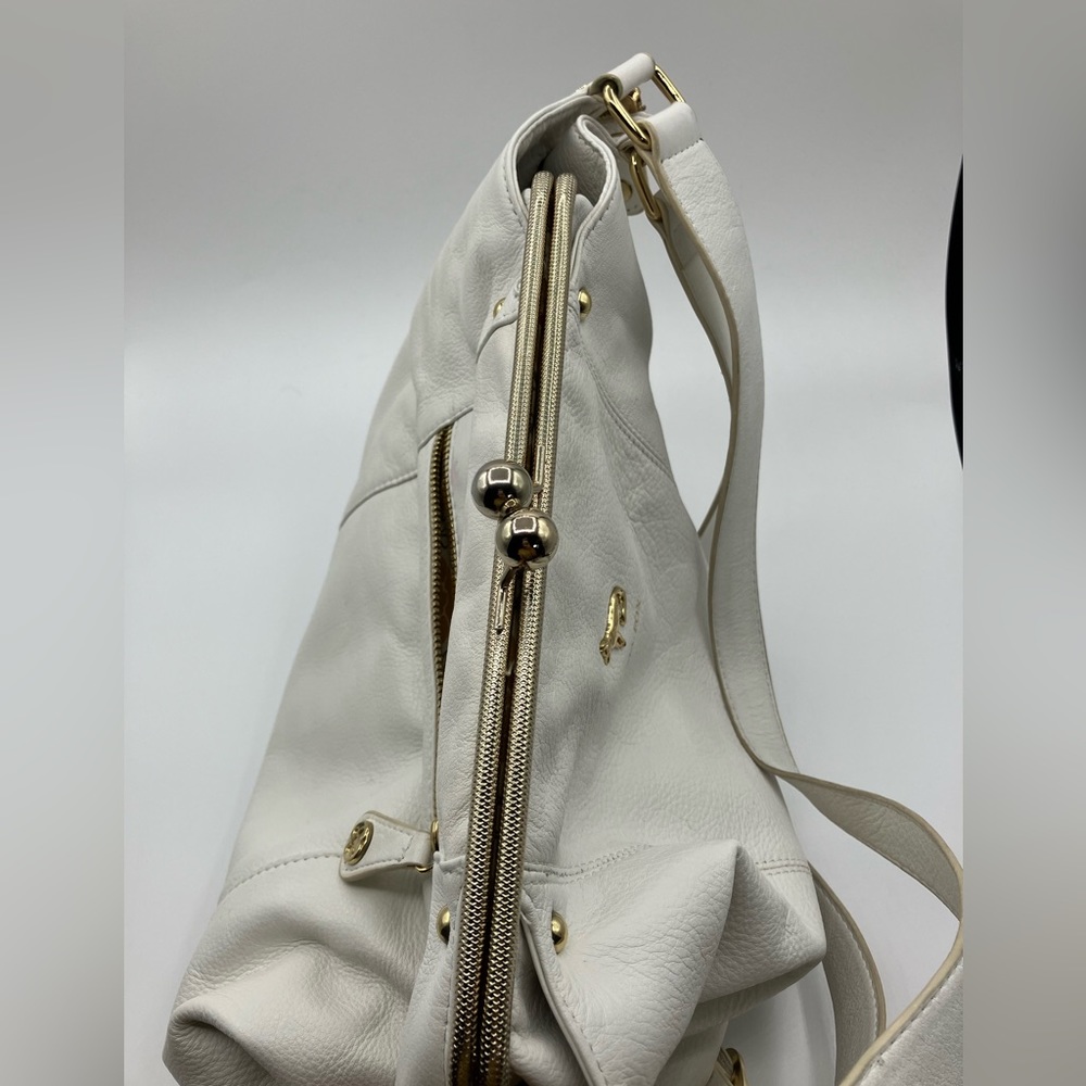 EMMA FOX tote satchel large HANDBAG White Leather Shoulder & Handle - Picture 12 of 16